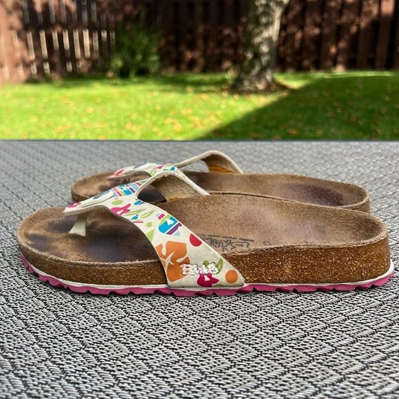 Birkenstock Birki’s Floral Sandals Flops Sz 6 Women - Picture 15 of 15